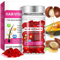 40 Pcs Hair Vitamin Serum Oil Capsule, Hair Treatment Serum With Vitamins A C E Pro B5, Enriched With Moroccan Macadamia Avocado Oils, No Rinse, For Hair Repair, Moisturizing, Women & Men (1Pc)