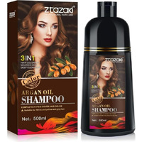 Silver Gray Hair Dye Shampoo 3 In 1, Magic Dye Colors In Minutes-Long Lasting & Easy To Use Argan Oil Herbal Hair Color Shampoo Champu Con Tinte Para Canas 500Ml