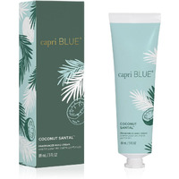 Capri Blue Moisturizing Hand Cream Travel Size - Flora Edit Collection - Nourishing Hand Cream For Dry Cracked Hands With Jojoba Oil & Shea Butter - Purse Essentials - Skin Care (Coconut Santal, 3 Oz)