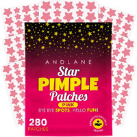Andlane 280Pcs Star Pimple Patches For Face - Pimple Patches Cute Stars - Hydrocolloid, Salicylic Acid, Tea Tree Oil, Centella - Pink Color, 3 Sizes Zit Stickers