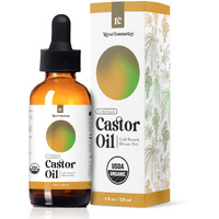 River Cosmetics Organic Castor Oil, Cold Pressed In Glass Bottle For Naturally Nourishing Hair Care And Skincare, Usda Certified Organic 100% Pure Castor Oil, Hexane Free, 4 Oz
