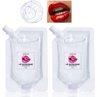 Eakroo 2Pcs Moisturize Lip Gloss Base Oil Material Makeup Primers, Non-Stick Lip Gloss Clear Primer For Diy Handmade Lip Oil Lip Plumper Lip Gloss Making Kit Supplies -100G (2Pack 100Ml)