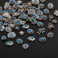 Baiyiyi 3D Mixed Pattern Vintage Alloy Nail Charms,30 Pcs Metal Retro Dripping Oil Marble Nail Art Rhinestone Nail Gems Nail Jewels For Acrylic Nails Women Diy Nail Decorations Craft Supplies