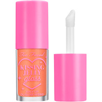 Too Faced Kissing Jelly Lip Oil Gloss | Sunflower & Jojoba Oils, Peach Rings, 0.15 Fl Oz