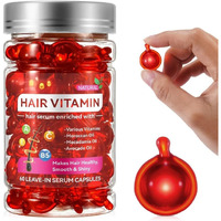 Hair Oil For Women,Hair Serum Capsules, Hair Vitamins,60 Pcs Hair Vitamins Serum Capsule, Restores Dry Frizzy Hair, Hair Oil Capsules With Moroccan/Macadamia/Avocado Oil For Hair Repair