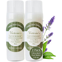 Victoria's Lavender Ultra Rich Foot Balm For Dry Cracked Feet - Heel Repair & Softener With Tea Tree Oil & Lavender - Dry Heels Treatment For Women & Men - Made In Usa Foot Balm Stick - 2 Pack (2.5Oz)