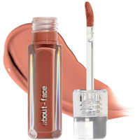 About-Face Light Lock Lip Gloss Plastic Petal - Non-Sticky, High-Shine Lip Oil Gloss With Coconut Oil, Peppermint & Lavender - Vegan, Cruelty-Free, Clean Beauty - 0.21 Oz (Peachy Beige)