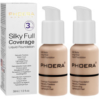 Phoera Foundation, Phoera Matte Liquid Foundation,Phoera Makeup For Women, Phoera Foundation Full Coverage Concealer, 30Ml 24Hr Matte Oil Control Concealer (102- Nude*2)