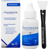 Ghostbond Xl Hair Replacement Adhesive 1.3Oz & Silicone Applicator - Invisible Lace Wig Glue, Water & Oil-Resistant, Non-Toxic, Easy Application For Lace Wigs & Hair Systems