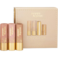 Poppy & Pout All Natural Lip Tints, Sustainable Cardboard Tubes, Hand-Filled, Beeswax, Vitamin E, Coconut Oil, Cruelty Free (Love & Light Shades Trio)