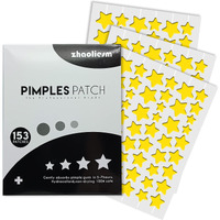 Yellow Star Pimple Patches For Face, 153 Count Hydrocolloid Star Acne Patches Invisible, Cute Zit Covers For Face, Spot Stickers With Tea Tree, Salicylic Acid And Cica Oil