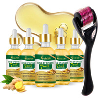 Vedoaid Ginger Oil For Hair Growth - Biotin Hair Growth Serum, 100% Pure Natural Ginger Essential Oil - Promotes Stronger, Thicker, Longer Hair In Women & Men (5Pc+Roller, Upgraded)