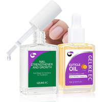 Nail Strengthener & Cuticle Oil Kit: Orange & Clear (15Ml) - Protein Nail Hardener For Weak Nails - Vitamin E Enriched - Fast Growth & Repair - Salon & Home Use