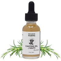 Papa Rozier Farms Rosemary Pure Organic Castor Oil Of Haiti - Cold Pressed - Hexane Free - Hair Growth Treatment - Hair Growth For Thicker Eyelashes And Eyebrows - Hair Loss Treatment, Pack Of 1
