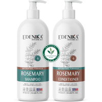 Edenika Botanicals Rosemary Oil Shampoo & Conditioner Set With Biotin For Thinning Hair & Anti-Hair Loss, Strengthening Botanical Formula, Women & Men, Sulfate-Free, Organic, 16 Fl Oz Each