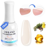 Savland Nude Builder Nail Gel: 8 In 1 Gel Builder For Nail Thickening Harder Organic Castor Oil Ve Nails Strengthener Base Color Quick Extensions No Damaged Nails Salon Home Manicure