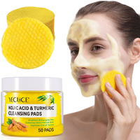 Kojic Acid & Turmeric Cleansing Pads, 50Pcs Face Pads With Vitamin B5, C, Balance Skin Oil & Water For Women