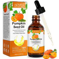 Pumpkin Seed Oil, Pumpkin Seed Oil For Hair Growth, Pure Cold Pressed Pumpkin Seed Oil For Dry Damaged Hair Growth, Hydrating, Scalp Moisturizer, Nourishment - 60Ml