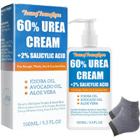 Urea Cream 60% - Urea Foot Cream With Moisturizing Heel Socks For Dry Cracked Hands Heels, 60 Percent For Feet Maximum Strength With 2% Salicylic Acid, Jojoba Oil, Aloe Vera, 5.31Oz (Blue, 5.3Oz)
