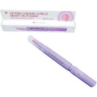 Victory Nail 1Pcs Ceramic Cuticle On/Off Oil Pusher Cuticle Pusher (Light Purple)