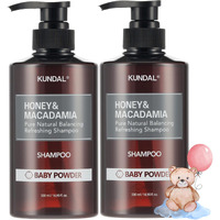 Kundal Honey & Macadamia Natural Shampoo, Korean Hair Care Shampoo Damage Repair Strengthen, With Honey, Argan Oil, Macadamia Oil, Free Paraben & Sulfate 16.9 Fl Oz (Pack Of 2) (Baby Powder)