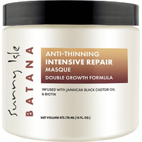 Sunny Isle Batana Anti-Thinning Intensive Repair Masque 16Oz Infused With Biotin And Jamaican Black Castor Oil | Double Growth Formula