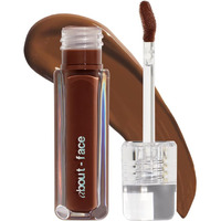 About-Face Light Lock Lip Gloss Dare To Bare - Non-Sticky, High-Shine Lip Oil Gloss With Coconut Oil, Peppermint & Lavender - Vegan, Cruelty-Free, Clean Beauty - 0.21 Oz (Caramel)