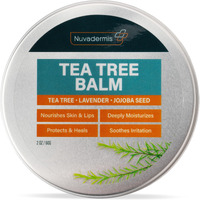 Nuvadermis Tea Tree Oil Foot Balm - Effective Recovery Balm For Dry, Cracked Feet, Athletes Foot, Ringworm & Itchy Skin - Soothing Moisturizer - 2 Oz