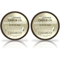Giovanni Smoothing Castor Oil Leave-In Conditioner - All Hair Types, Moisturize Hair & Scalp, Hydrate & Tame Frizz, Jojoba, Argan Oil, Coconut Oil, Shea Butter, Keratin - 11.5 Oz (Pack Of 2)