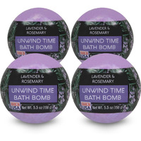 Nature's Beauty Lavender & Rosemary Bath Bomb Multi-Pack - Luxury Fizzy Spa Bath Bomb To Help Calm, Soothe + Revive Dull And Dry Skin Made With Coconut Oil & Witch Hazel, 5.5 Oz (4 Pack)