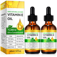 Tiuedu 2Pcs Natural Vitamin E Oil For Skin, 75,000 Iu Ultra Concentrated Vitamin E Oil For Face, Hair And Scars, Moisturizing Dry Skin Oils, Promotes Skin Elasticity
