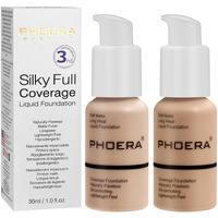 Phoera Foundation, Phoera Matte Liquid Foundation,Phoera Makeup For Women, Phoera Foundation Full Coverage Concealer, 30Ml 24Hr Matte Oil Control Concealer (102+104/ Nude+Buff Beige)