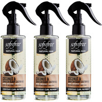 Sofn'Free Coconut & Jamaican Black Castor Oil Curl Refresher Spray - Everyday Volumizer And Moisturizer For Styling Dry, Coily Or Curly Hair, 8.12 Fl Oz (Pack Of 3)