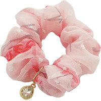 Fresh Elegant Korean Scrunchies - Korean Rhinestone Floral Chiffon Hair Ties - Vintage Oil Painting Style Fabric Head Flower