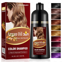 Tyayw Silver Gray Hair Dye Shampoo 3 In 1 With Argan Oil, Instant Hair Color Shampoo Para Canas Mujer In Minutes, Salon-Quality & Long-Lasting Hair Dye, Easy To Use For Men Women 500Ml