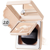 Carslan 2.0 Black Magnet Soft Focus Powder, Waterproof Translucent Pressed Setting Powder, 24H Longlasting Talc-Free Face Powder, Oil Control Compact Makeup,04 Warm Ivory For Dry&Com Skin, 0.28Oz