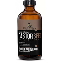 Caraway Cold Pressed Pure Castor Oil - Indian Handmade | Therapeutic Grade | Edible | For Liver Detox, Hair Growth, Eyelashes, Skin, Constipation & Joint Pain | Glass Bottle - 236Ml