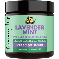 Sunny Isle Lavender Mint Hair And Strong Roots Butter 4Oz | Infused With Biotin & Jamaican Black Castor Oil | Strengthen And Nourish Hair | Dry Scalp, Split Ends | Double Growth Formula