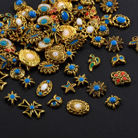 Baiyiyi 3D Mixed Pattern Vintage Alloy Nail Charms,30 Pcs Metal Retro Dripping Oil Marble Nail Art Rhinestone Nail Gems Nail Jewels For Acrylic Nails Women Diy Nail Decorations Craft Supplies