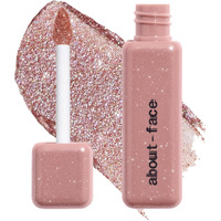 About-Face Fractal Glitter Eye Paint Smolder - Smudge-Proof, Long-Lasting Liquid Eyeshadow - Intense Sparkle With Mousse Texture - Vegan, Cruelty-Free, Marula Oil Infused - 0.13Oz (Shimmering Mauve)