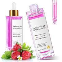 Kitnoblis After Shave Oil Women For Smooth Skin, Strawberry Shaving Oil With Peptides & Hyaluronic Acid - Razor Bump Prevention & Anti-Aging Treatment For Ingrown Hair, Hydration & Soothing (90 Ml)
