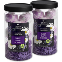Nature's Beauty Lavender Chamomile Sleep Bath Bomb Gift Set Multi-Pack- Luxury Fizzy Relax Spa Bomb W/Vanilla + Citrus Scent Made With Coconut Oil + Witch Hazel, 17.5 Oz | 10 Ct Ea (2 Pack)