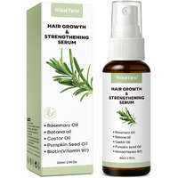 Rosemary Oil Hair Growth Spray, Thickening Hair & Scalp Serum, Nourishing Formula With Castor, Batana, Biotin For Hair Growth, Promotes Fuller Follicles For Women & Men - All Hair Types (2 Oz, 1 Pack)