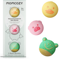Momcozy Natural Essential Oil Bath Bombs,3 Pcs Bubble Bath Fizzy Balls With 3 Cute Shapes,Bath Bombs Gift Set For Kids Girls Boys Toddler, Ideal Gift For Birthday, Bath Bomb Kit
