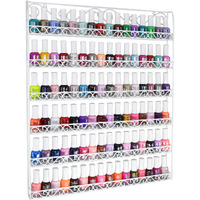 Amt Metal Nail Polish Racks For The Wall, Clear Nail Polish Display, Essential Oils Organizer. Holds Up To 108 Bottles (White)