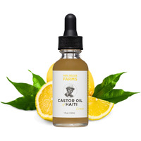 Papa Rozier Farms Pure Organic Lemon Castor Oil Of Haiti - Cold-Pressed, Unrefined, Natural, Hexane-Free - For Hair Growth, Hair Care, Dry Skin, Eyelashes & Eyebrows - 1Oz, Pack Of 1
