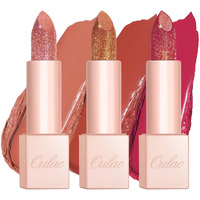 Oulac Moisture Lipstick Set 3Pcs - Infinity High Shine Finish, Hydrating Vegan Lipstick Infused With Damask Rose Oil For All-Day Comfort, Gluten-Free, Pg09+Pg11+Pg14