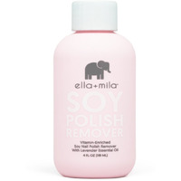 Ella+Mila Soy Nail Polish Remover Non-Acetone Nail Polish Remover - Non-Toxic Fingernail Polish Remover - Enriched With Lavender Essential Oil & Vitamins A,C & E (4 Fl Oz)