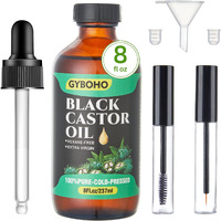 8Oz Jamaican Black Castor Oil For Hair Growth,Eyelashes & Eyebrow Nourishment, And Skin Hydration,100% Pure And Natural Organic Castor Oil Cold Pressed Glass Bottles