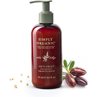 Simply Organic Frizz Control Deep Scalp & Hair Conditioner, Made In Italy, All Natural Cruelty Free Hair Care For Women & Men, Aloe, Jojoba Oil, Olive Leaf Extract, 8.5 Fl Oz/251Ml, Anti-Frizz